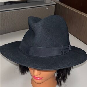 Bailey Co Black Wool Fedora Hat size XL